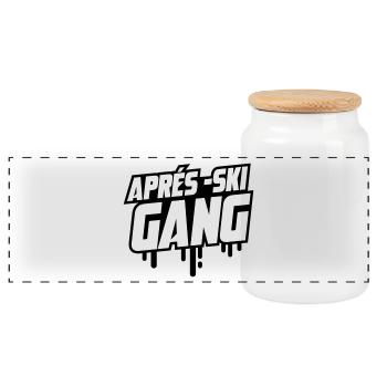 Après-ski course - Panoramic Cookie Jar with Wooden Lid - white - Front