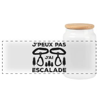 J'peux pas j'ai Escalade - Boîte à biscuits avec couvercle en bois - blanc - Devant