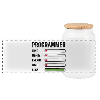 Developer Humor Programmer Coder - Panoramic Cookie Jar with Wooden Lid - white - Front