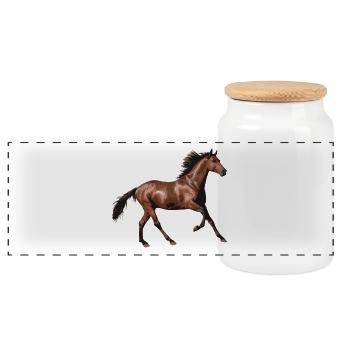 Horse Rider Love Illustration réel - Boîte à biscuits avec couvercle en bois - blanc - Devant