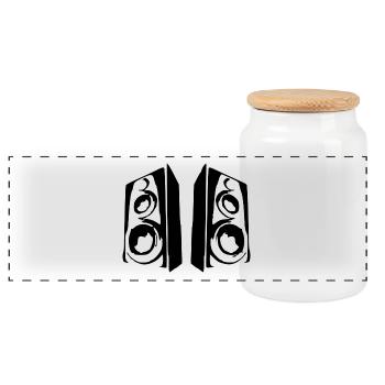 Music boxes sound system - Panoramic Cookie Jar with Wooden Lid - white - Front