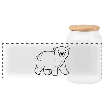 Ours blanc - Boîte à biscuits avec couvercle en bois - blanc - Devant