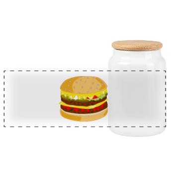 Hamburger - Panorama Keksdose mit Holzdeckel - Weiß - Vorne