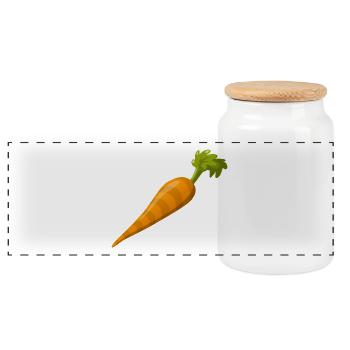 Carotte! - Boîte à biscuits avec couvercle en bois - blanc - Devant