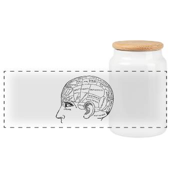 brain - Panoramic Cookie Jar with Wooden Lid - white - Front