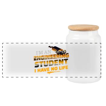 Drôle Je suis un étudiant en ingénierie Je n’ai pas de vie - Boîte à biscuits avec couvercle en bois - blanc - Devant