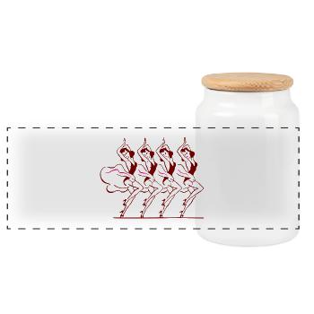 dancers - Panoramic Cookie Jar with Wooden Lid - white - Front