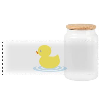 chick - Panoramic Cookie Jar with Wooden Lid - white - Front