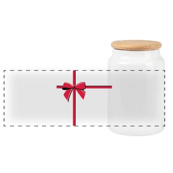 loop - Panoramic Cookie Jar with Wooden Lid - white - Front