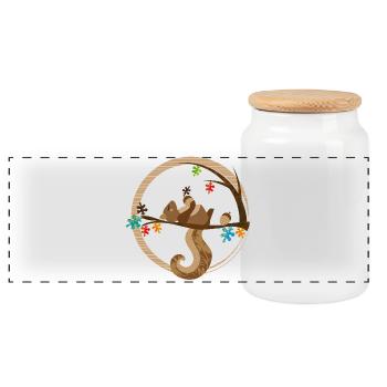 Un écureuil endormi - Boîte à biscuits avec couvercle en bois - blanc - Devant