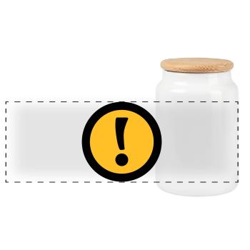 Achtung | Attention - Boîte à biscuits avec couvercle en bois - blanc - Devant