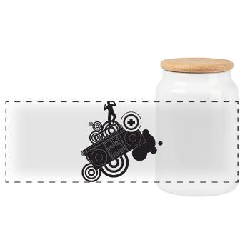 Hip Hop et Funky - Boîte à biscuits avec couvercle en bois - blanc - Devant