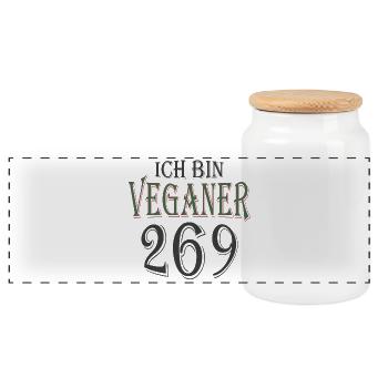 Veganer 269 - Panorama Keksdose mit Holzdeckel - Weiß - Vorne