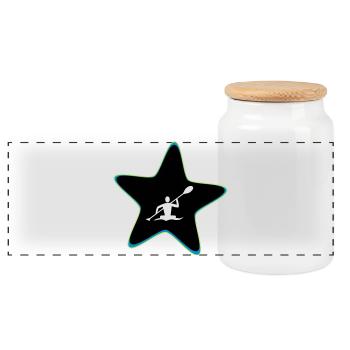 Star de kayak - Boîte à biscuits avec couvercle en bois - blanc - Devant