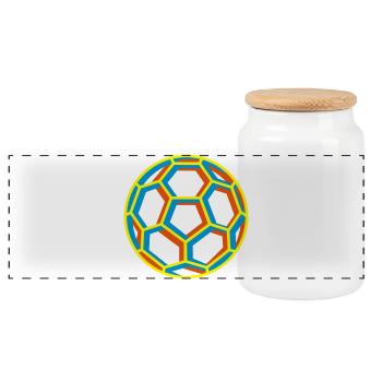 Handball - Panoramic Cookie Jar with Wooden Lid - white - Front