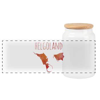 helgoland - Panorama Keksdose mit Holzdeckel - Weiß - Vorne