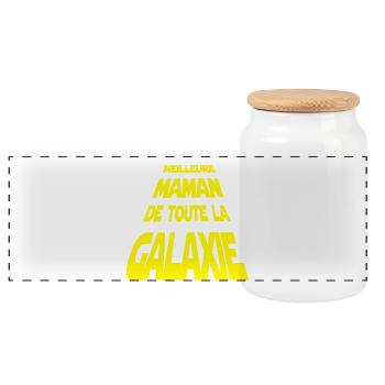 Meilleur maman de la galaxie - Boîte à biscuits avec couvercle en bois - blanc - Devant