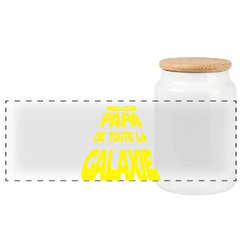 Meilleur papa de la galaxie - Boîte à biscuits avec couvercle en bois - blanc - Devant