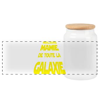 Meilleure mamie de la galaxie - Boîte à biscuits avec couvercle en bois - blanc - Devant