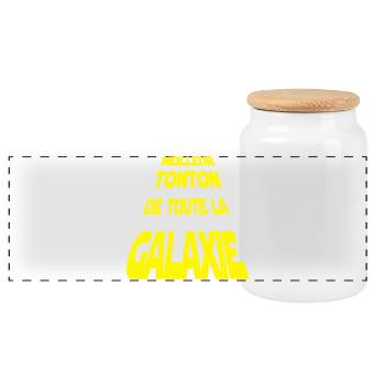 Meilleur Tonton de la galaxie - Boîte à biscuits avec couvercle en bois - blanc - Devant