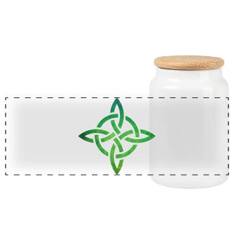 Celtic Knot - Panorama Keksdose mit Holzdeckel - Weiß - Vorne