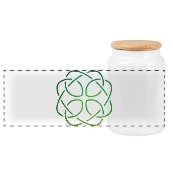 Celtic Knot - Panorama Keksdose mit Holzdeckel - Weiß - Vorne