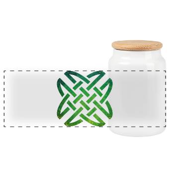 Celtic Knot - Panorama Keksdose mit Holzdeckel - Weiß - Vorne