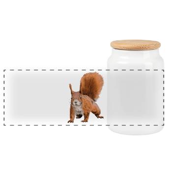 Fabelhafter Eichhörnchen Druck - Panorama Keksdose mit Holzdeckel - Weiß - Vorne