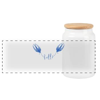 Hirondelles Bleues Hello Printemps - Boîte à biscuits avec couvercle en bois - blanc - Devant