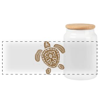 Hawaii Turtle - Panorama Keksdose mit Holzdeckel - Weiß - Vorne