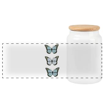 Collection de papillons - Panorama Keksdose mit Holzdeckel - Weiß - Vorne