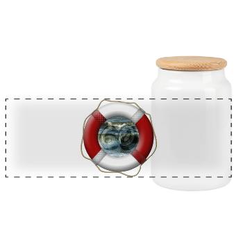 Lifebuoy - 60 years - birthday - Panoramic Cookie Jar with Wooden Lid - white - Front