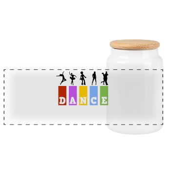 Dance - Panoramic Cookie Jar with Wooden Lid - white - Front