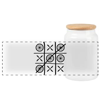 TicTacToe - Boîte à biscuits avec couvercle en bois - blanc - Devant