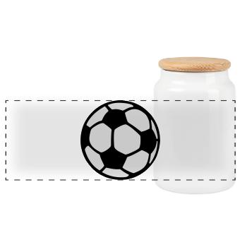 Football - Boîte à biscuits avec couvercle en bois - blanc - Devant