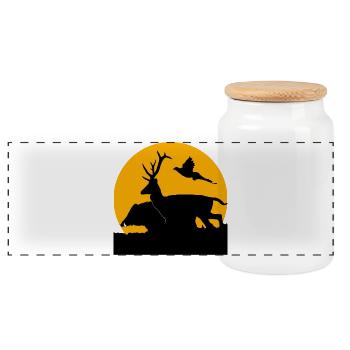 T-shirt personnalisable avec votre texte - Boîte à biscuits avec couvercle en bois - blanc - Devant