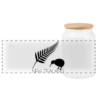 Navigation de plaisance néo-zélandaise et kiwi - Boîte à biscuits avec couvercle en bois - blanc - Devant