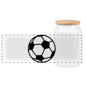 Soccer - Panoramic Cookie Jar with Wooden Lid - white - Front