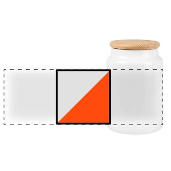 Orientation screen - Panoramic Cookie Jar with Wooden Lid - white - Front
