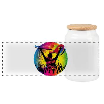 Festival Patch - Panoramic Cookie Jar with Wooden Lid - white - Front