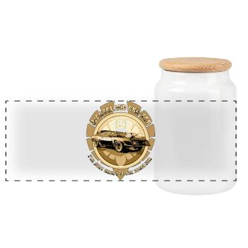 Last V8 - Panoramic Cookie Jar with Wooden Lid - white - Front
