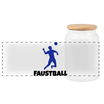 Faustball - Panorama Keksdose mit Holzdeckel - Weiß - Vorne