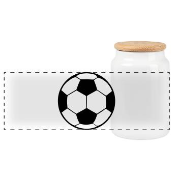 fussball - Panorama Keksdose mit Holzdeckel - Weiß - Vorne
