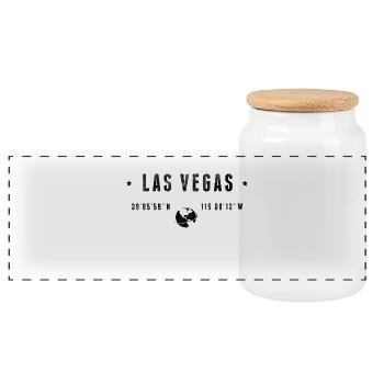 Las Vegas Coordonnées Géographiques Stylisées - Boîte à biscuits avec couvercle en bois - blanc - Devant