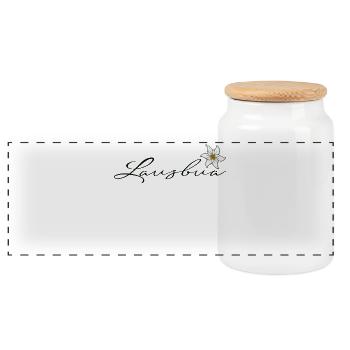 Lausbua mit Edelweiss - Panorama Keksdose mit Holzdeckel - Weiß - Vorne