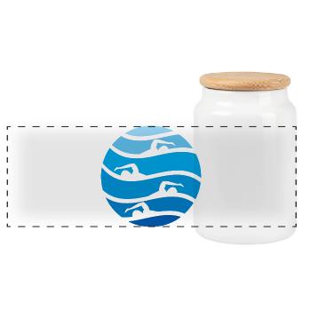 6061912 127730250 natation - Boîte à biscuits avec couvercle en bois - blanc - Devant