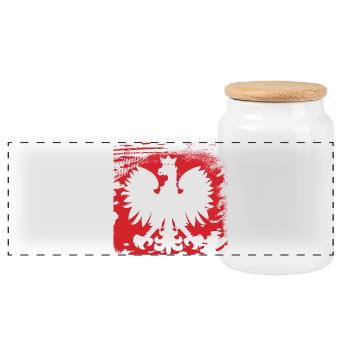 Polen - Panorama Keksdose mit Holzdeckel - Weiß - Vorne