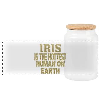 iris - Boîte à biscuits avec couvercle en bois - blanc - Devant