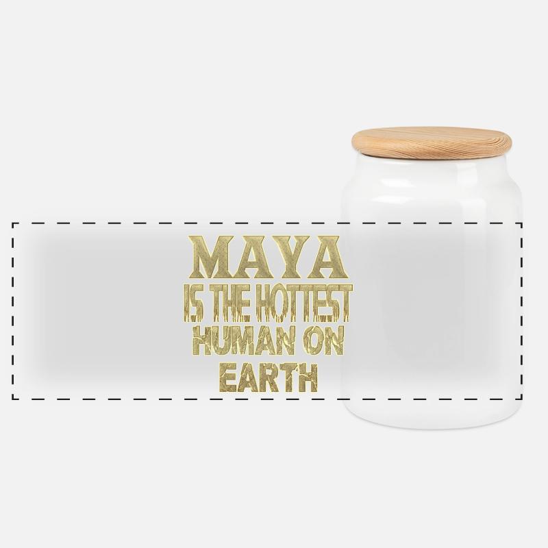 Maya - Panorama Keksdose mit Holzdeckel - Weiß