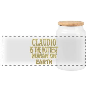 Claudio - Boîte à biscuits avec couvercle en bois - blanc - Devant